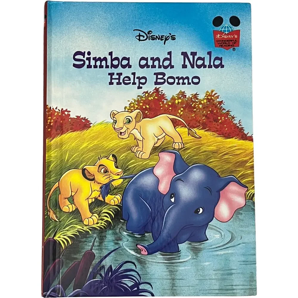 Disney Simba and Nala Help Bomo Hardcover Vintage 1995 Lion King Story
